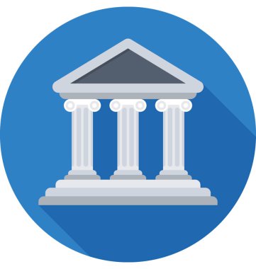 bank düz vektör simgesi