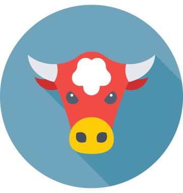 Boğa düz vektör simgesi 