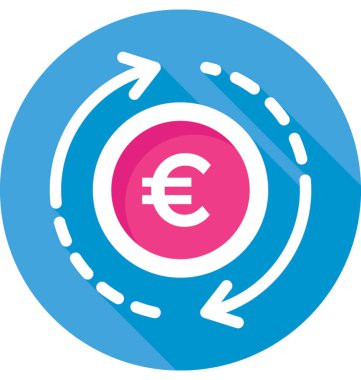 Euro değeri vektör simgesi 
