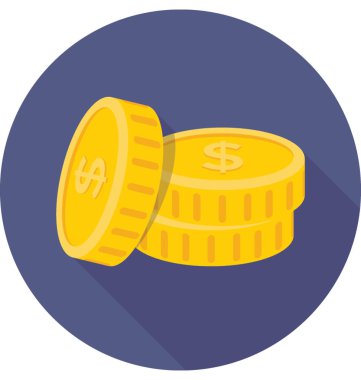 Dolar sikkeleri vektör simgesi 