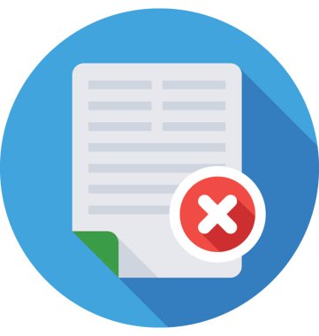 Belgeler vektör simgesi iptal