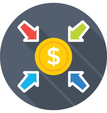 Dolar düz vektör simgesi