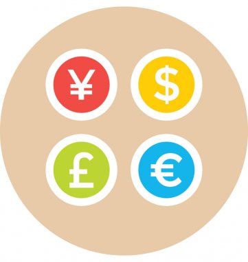 Yabancı para vektör simgesi