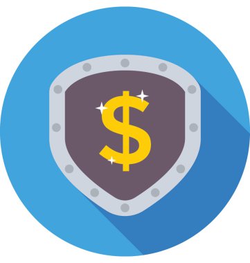 kalkan düz vektör simgesi 