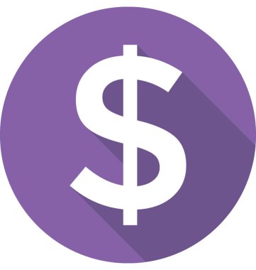 Dolar düz vektör simgesi