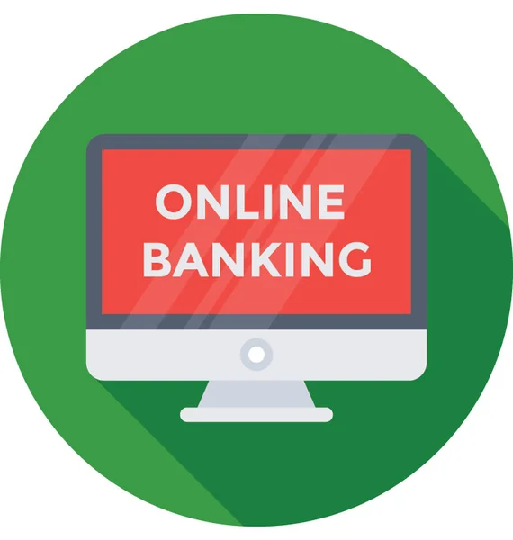Online Τραπεζικό Διάνυσμα Εικονίδιο — Διανυσματικό Αρχείο