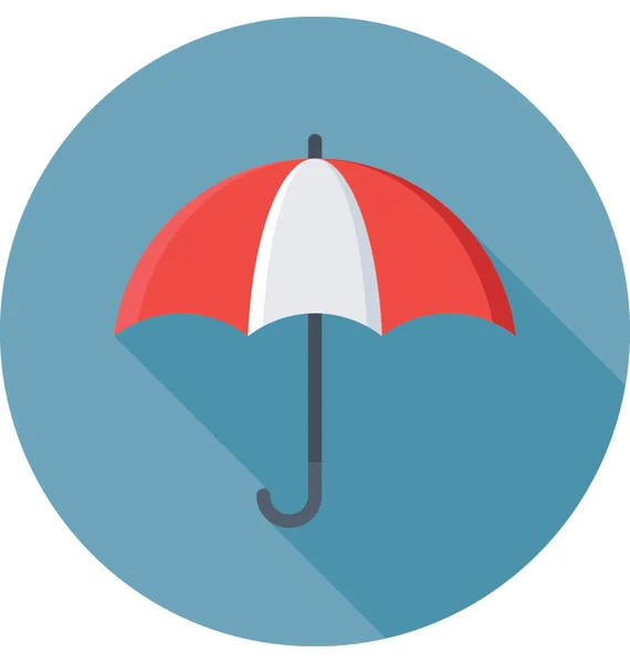 Deštník Ploché Vektorové Ikony — Stockový vektor