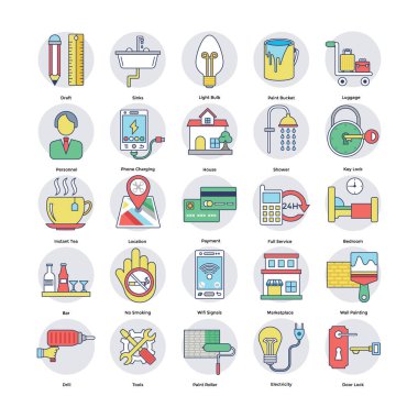 Ev hizmetleri Vector Icons Set 