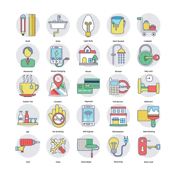 Hizmetleri Vector Icons Set — Stok Vektör