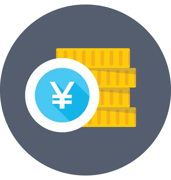 Icona Vettoriale Yen Coins — Vettoriale Stock