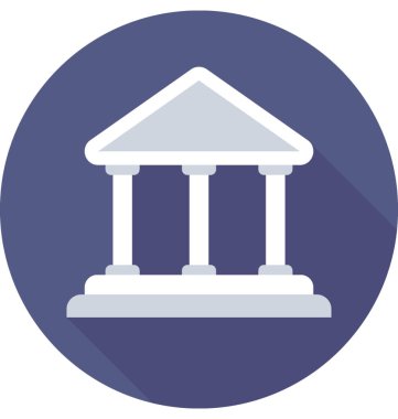 bank düz vektör simgesi