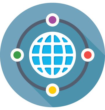 Dünya geniş vektör simgesi