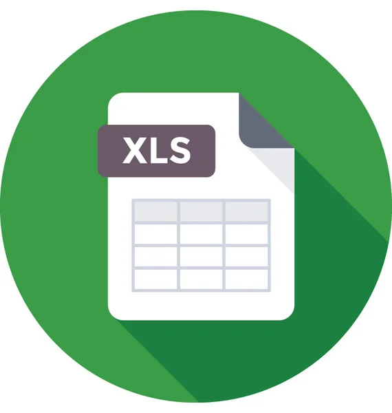 Xls Icono Vector Plano — Archivo Imágenes Vectoriales