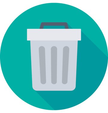 Çöp Kovası Flats vektör simgesi