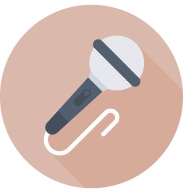 Mikrofon düz vektör simgesi