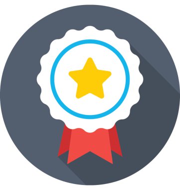 Yıldızlı rozet vektör simgesi