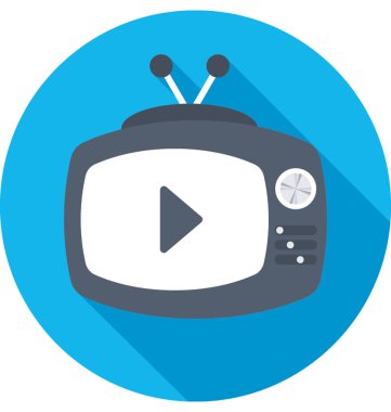 Televizyon düz vektör simgesi