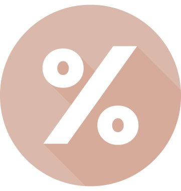 Yüzde düz vektör simgesi