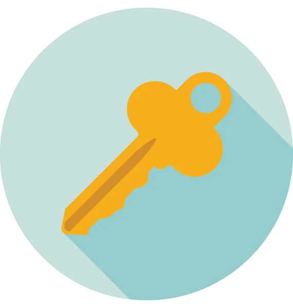 Key Flat Vector Icon — Stock Vector