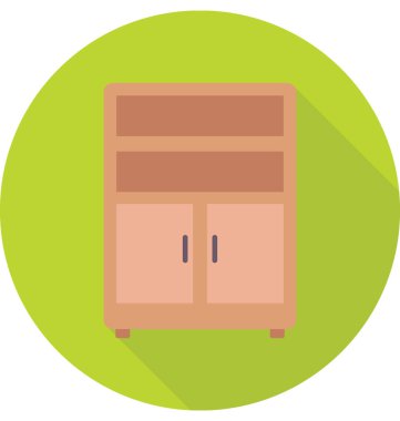 Kabine düz vektör simgesi