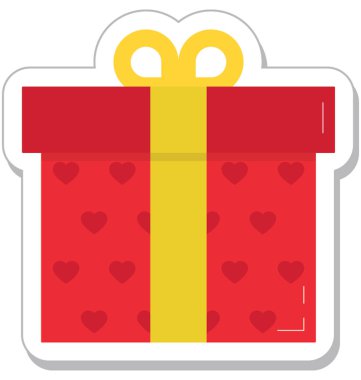 Hediye düz vektör simgesi