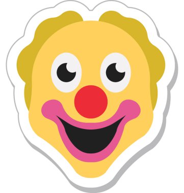 Palyaço düz vektör simgesi 