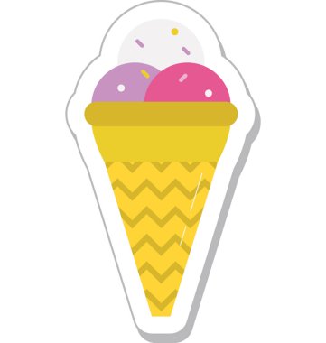 Buz koni düz vektör simgesi