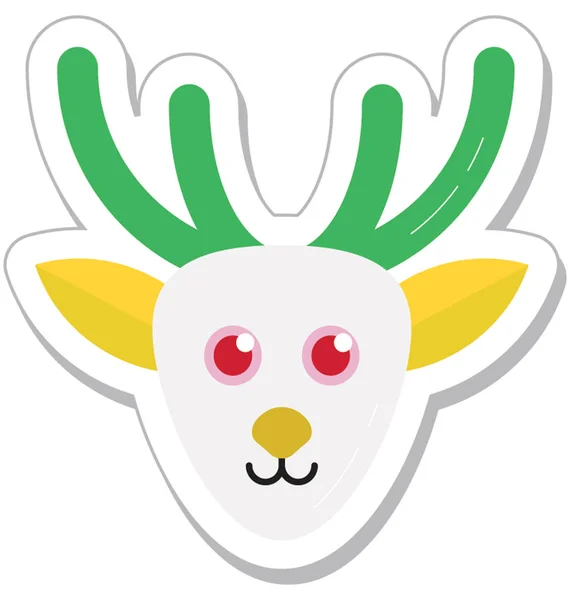 Reindeer Flat Vector Icon — Stock Vector