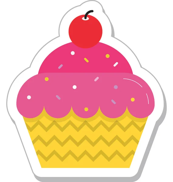 Cup Cake Vector Icon — Wektor stockowy