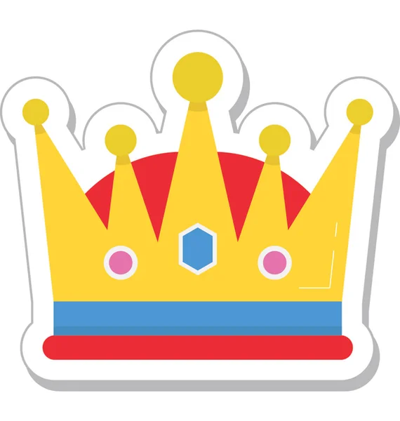 Crown Flat Vector Icon — Stock Vector