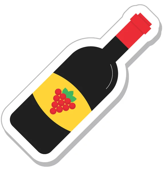 Bouteille Vin Vecteur Icône — Image vectorielle