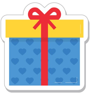 Hediye düz vektör simgesi 