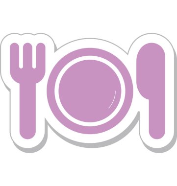 Yemek düz vektör simgesi 