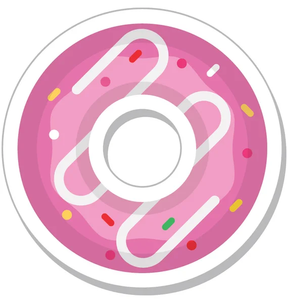 Donut Flat Vector Icon — Stock Vector