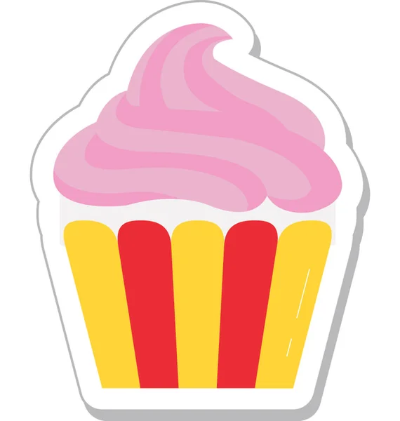 Cup Cake Vector Icon — Stock Vector