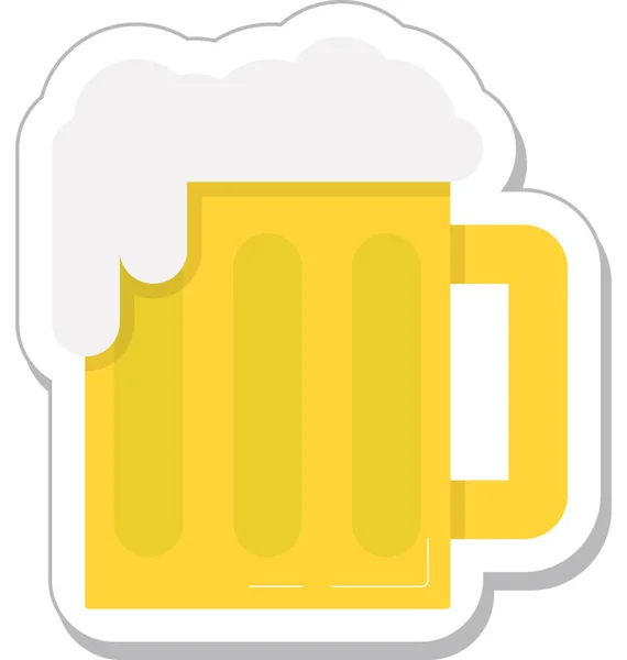 Bier Mok Vector Pictogram — Stockvector