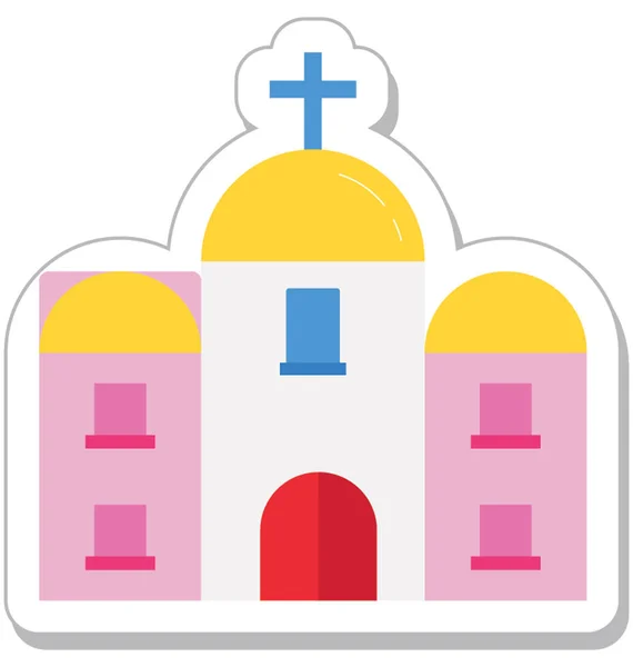 Kerk Vlakke Vector Pictogram — Stockvector