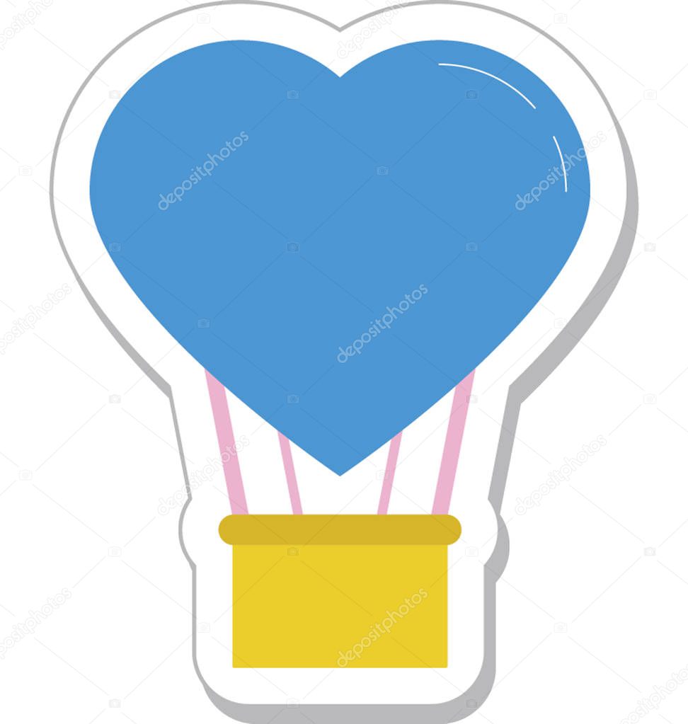 Heart Balloon Vector Icon 