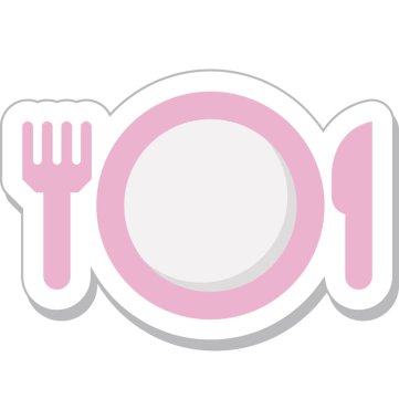 Yemek düz vektör simgesi 