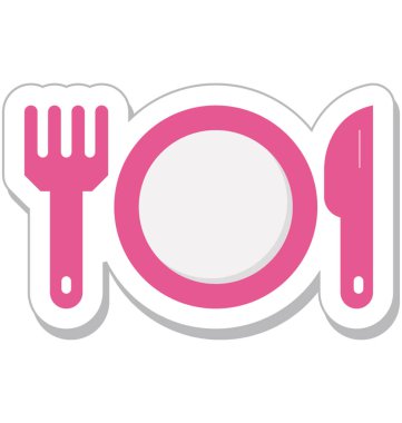 Yemek düz vektör simgesi 