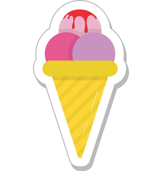 Ice Cone Vector Icon — Stock Vector