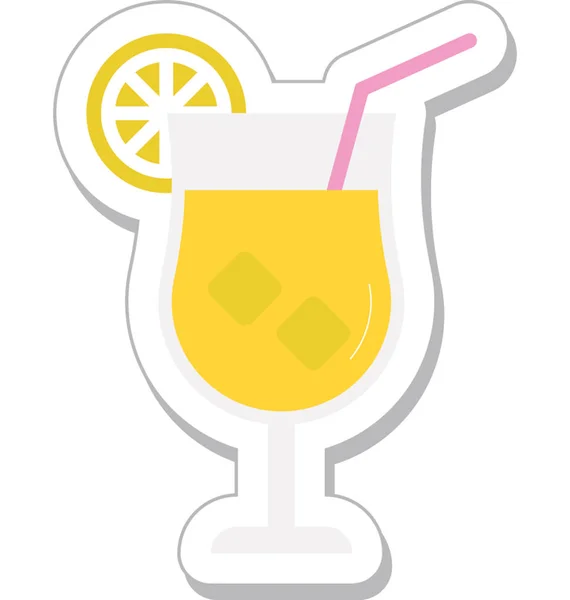 Limonada Plana Vector Icono — Vector de stock