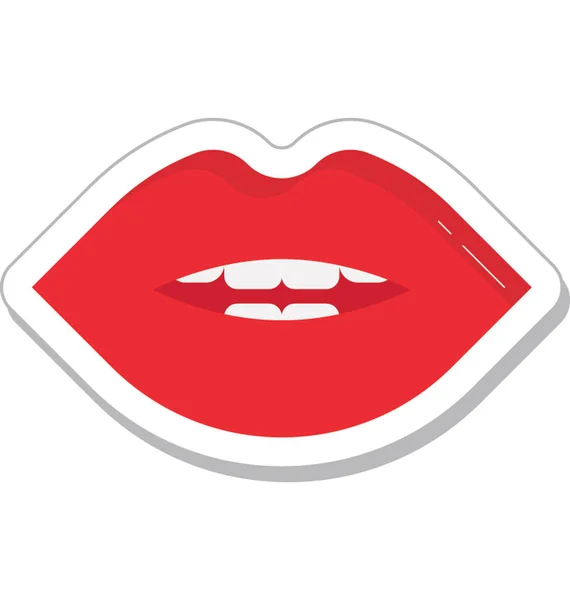 Lips Flat Vector Icon — Stock Vector