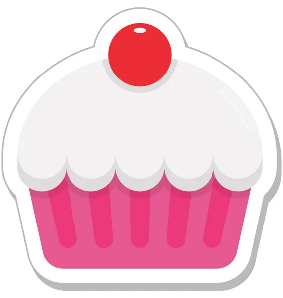Cup Cake Vector Icon — Stock Vector