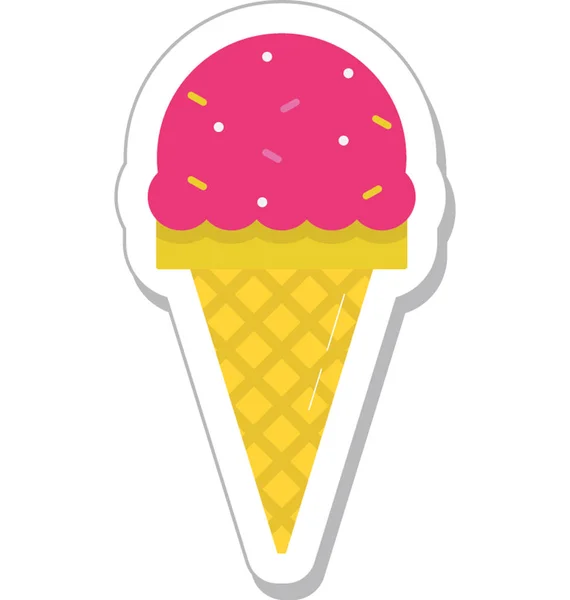 Ice Cone Vector Icon — Stock Vector