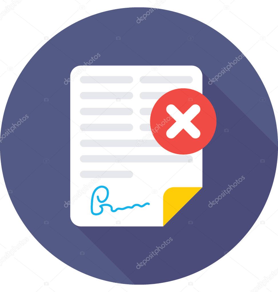 Cancel Documents vector Icon 