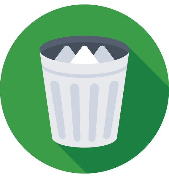 Dustbin Flat Vector Icon — Stock Vector