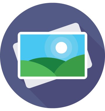 Manzara düz vektör simgesi