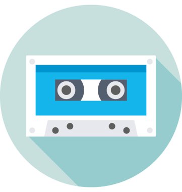 Kaset düz vektör simgesi