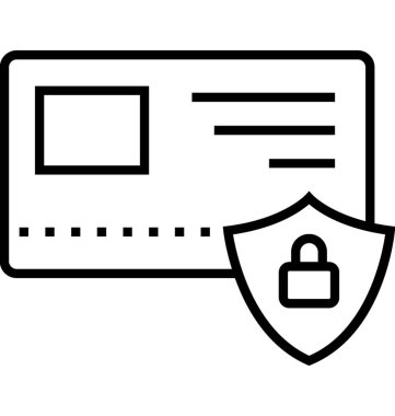 Kart koruma vektör simgesi